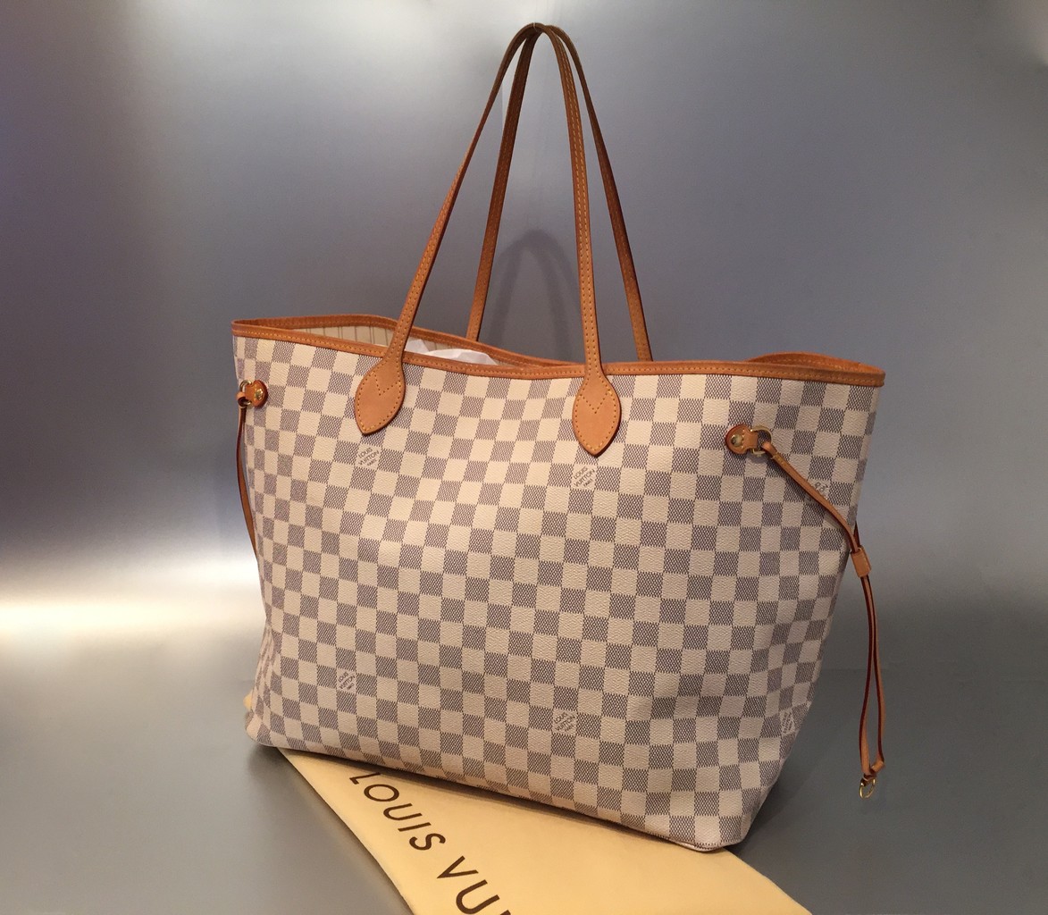 Louis Vuitton Damier Azur Neverfull GM Ankauf Verkauf Second Hand Designertaschen und Accessoires