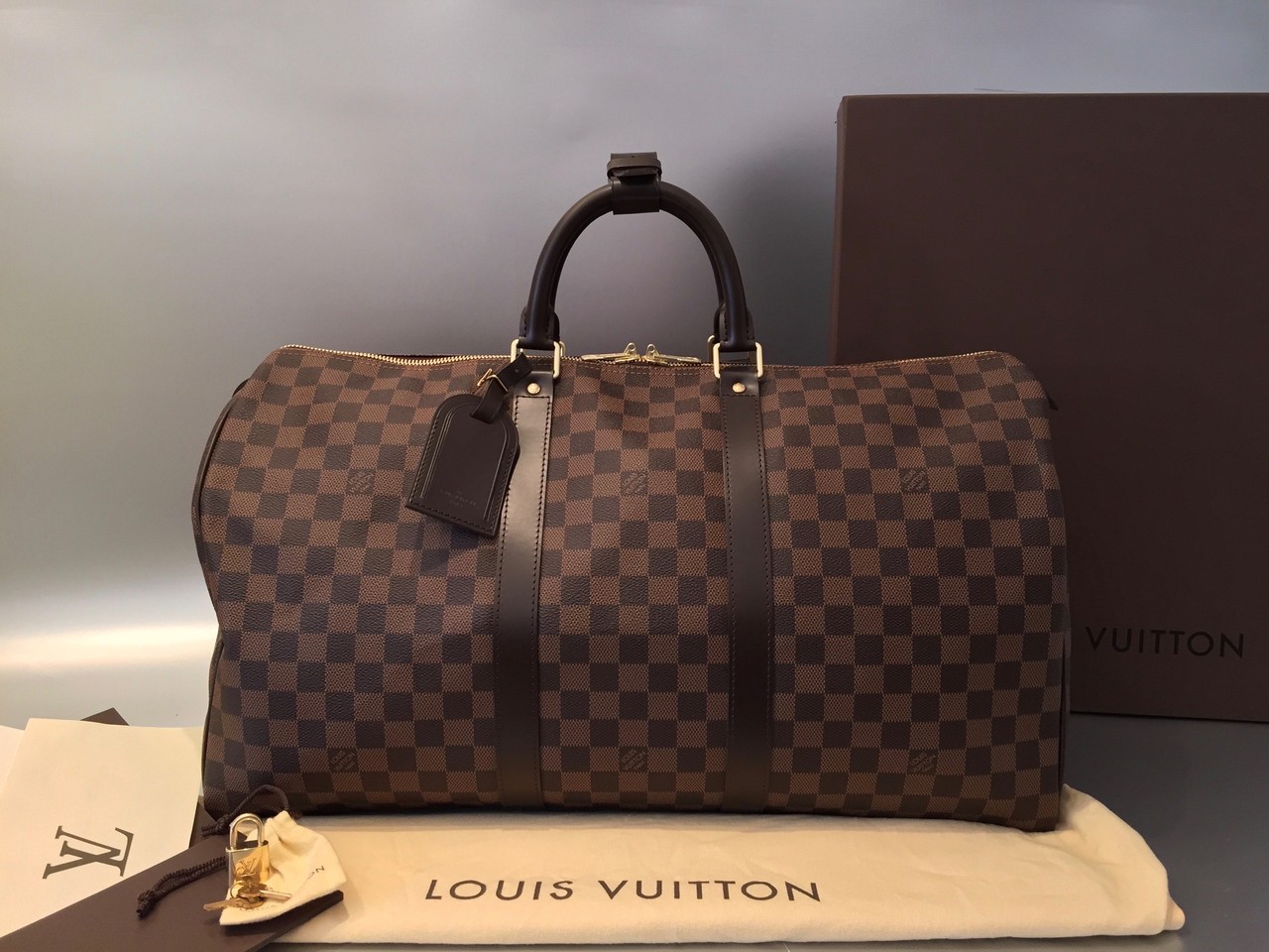 Louis Vuitton Damier Ebene Keepall 50 Ankauf Verkauf Second Hand Designertaschen und Accessoires
