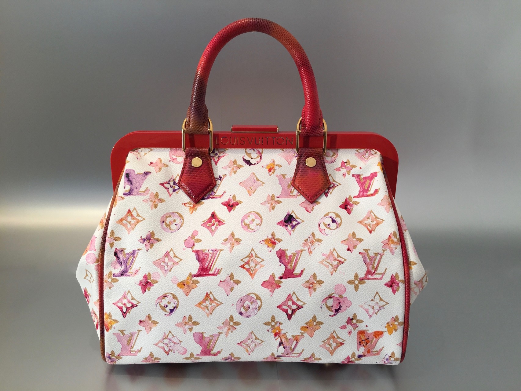 Louis Vuitton Monogram Watercolor Frame Speedy in WeiB Ankauf Verkauf Second Hand Designertaschen und Accessoires