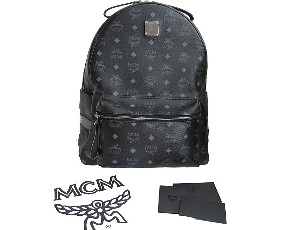 MCM Munich Lion Rucksack Backpack in Schwarz Ankauf Verkauf Second Hand Designertaschen und Accessoires