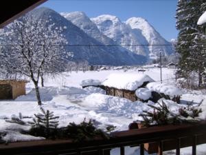 Blick v. Balkon der Ferienwohnung im Winter
