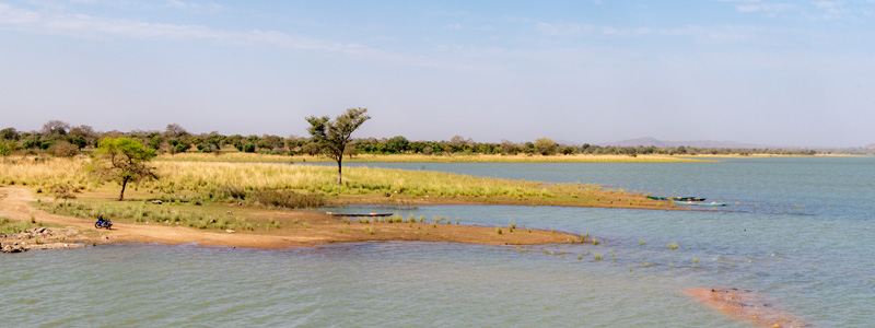 Landscape around the dam of the Tono  artificial lake