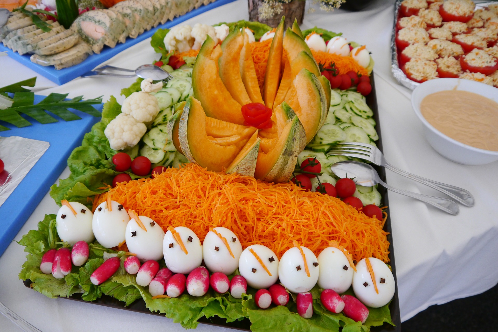 Crudités et salades composées par votre traiteur Le Cochon sans Rancune