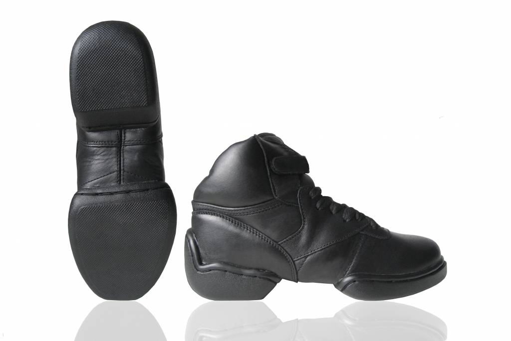 Zwarte Streetdance sneakers met splitzool (hoog model) voor Streetdance lessen en Dancemixx Volw.