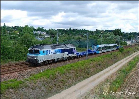 La CC72074 et le tram-train Nantais, le 29 Juillet