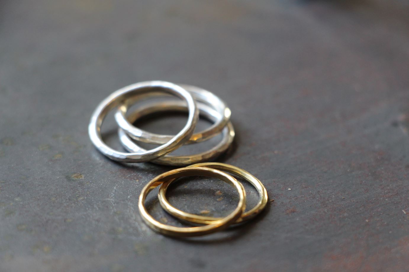 Ringe schmal in Gold & Silber