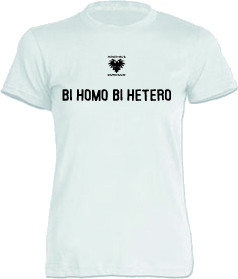 Shirt mit dem Aufdruck Bi Homo Bi Hetero