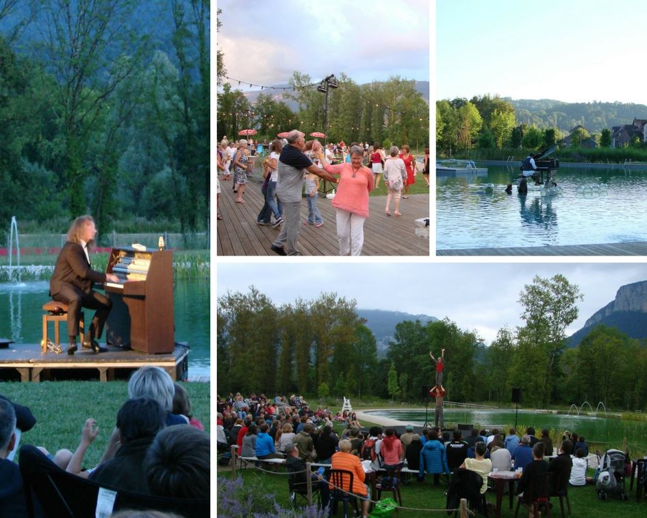 Retour en image sur la 1ère édition des M(art)DIS de Rivièr'Alp en 2016 : Piano flottant, pianistologie, guinguette et cirque