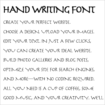 Hand writing font