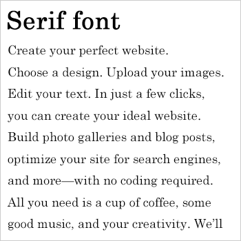 Serif font