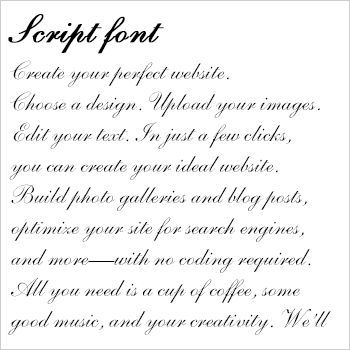 Script font