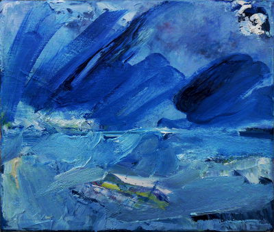 Eisblau, Ölbild, Kleinformat