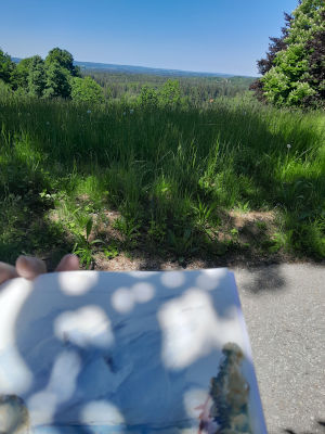 Foto, landschaft in bad heilbrunn, skizzenbuch