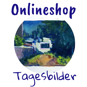 Button zum shop, foto mit kleinem ölbild, haus auf zypern