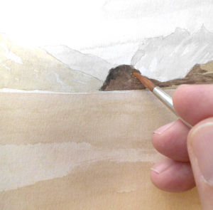 hell dunkel werte einsetzen, aquarellstudie, landschaft