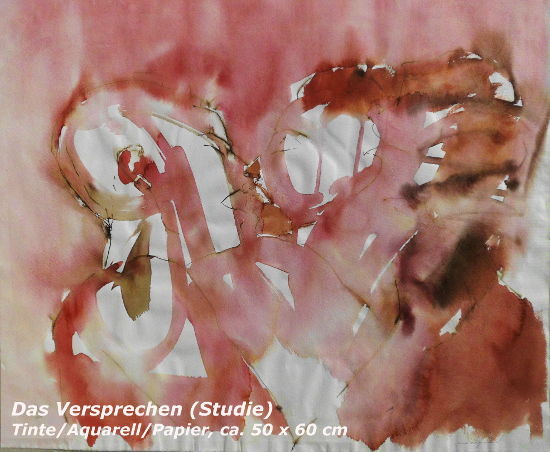 Der Kuss, Aquarell/Tinte