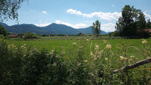 foto, landschaft im sommer mit blick auf die berge