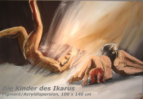 die kinder des ikarus, acrylbild