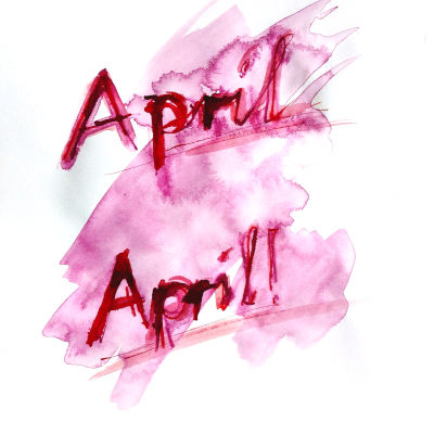 April-April, Zeichnung, Pink, Tinte, Rohrfeder