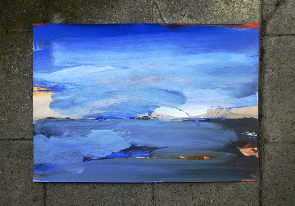 Morgensturm, Papierbild, A2, Papier und acrylfarbe