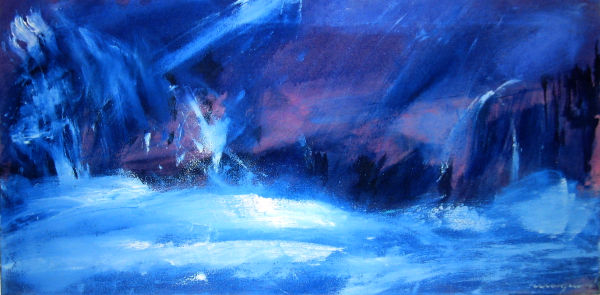winterbild, dunkelbau und weiß, landschaft abstrakt