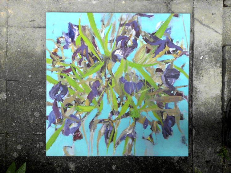 Tulpen 7, mittelformat, tulpen abstrakt, gelbgrün, türkis