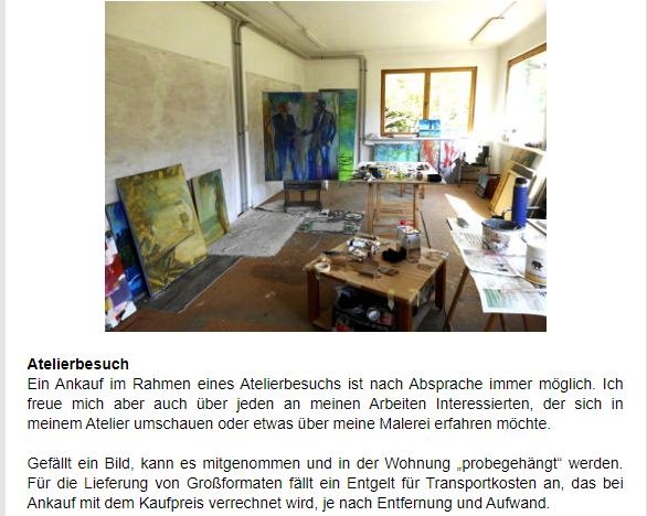 Foto Atelier, Bilder und Ateliersituation