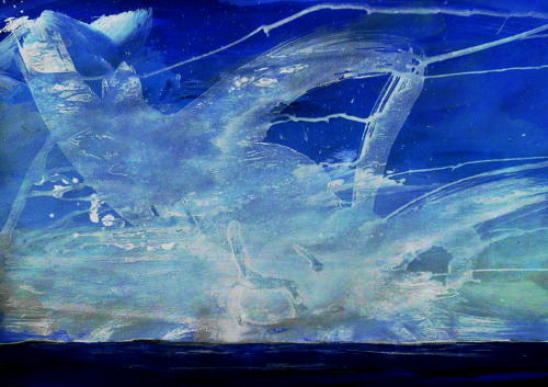 Wunsch ans Universum, Papierbild, Papier und acrylfarbe