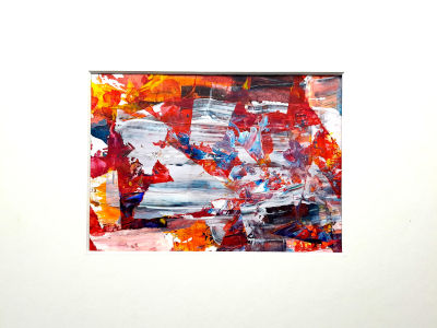 papierbild, splitter von farben, abstrakt, rot und grau