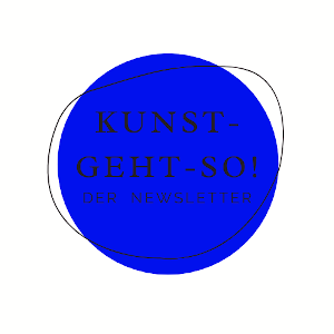 kunst geht so logo, schrift, blauer kreis