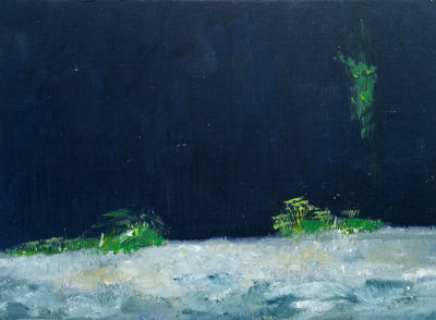 lechufer, kiesstrand und dunkler hintergrund