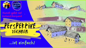 Zeichnung von häusern, architekturskizze, Link zum Video youtube, perspektive lernen