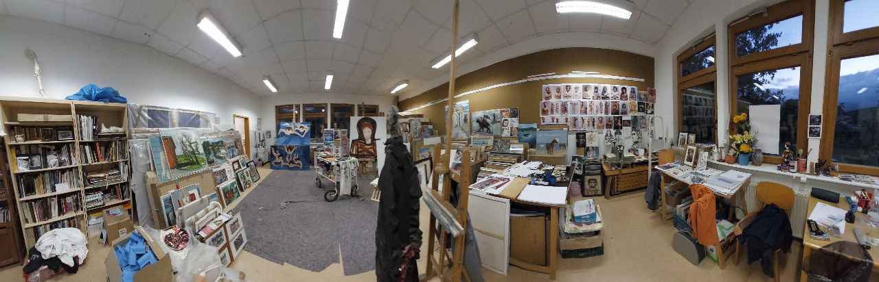 Panoramablick in mein Atelier, 12. Juni 2026