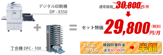 デュプロ デジタル印刷機 DP-U550 & 丁合機 DFC-100