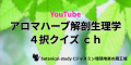 アロマハーブ資格取得勉強クイズ形式問題集サイトと連動しているホームページ『botanical‐study』のフッターにある「アロマハーブ解剖生理学ch　youtube」項目のリンクバナー画像。