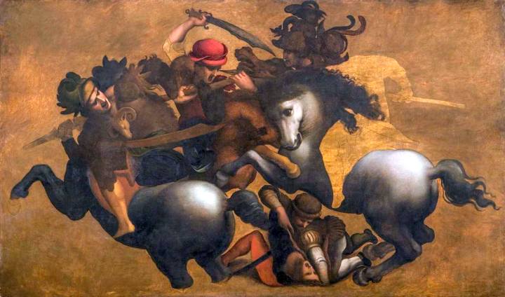 BATTAGLIA DI ANGHIARI - VERITA' E MISTERI- Leonardo nel dipingere la Battaglia di Anghiari non usò la tecnica dell’encausto, come fino ad ora sostenuto.