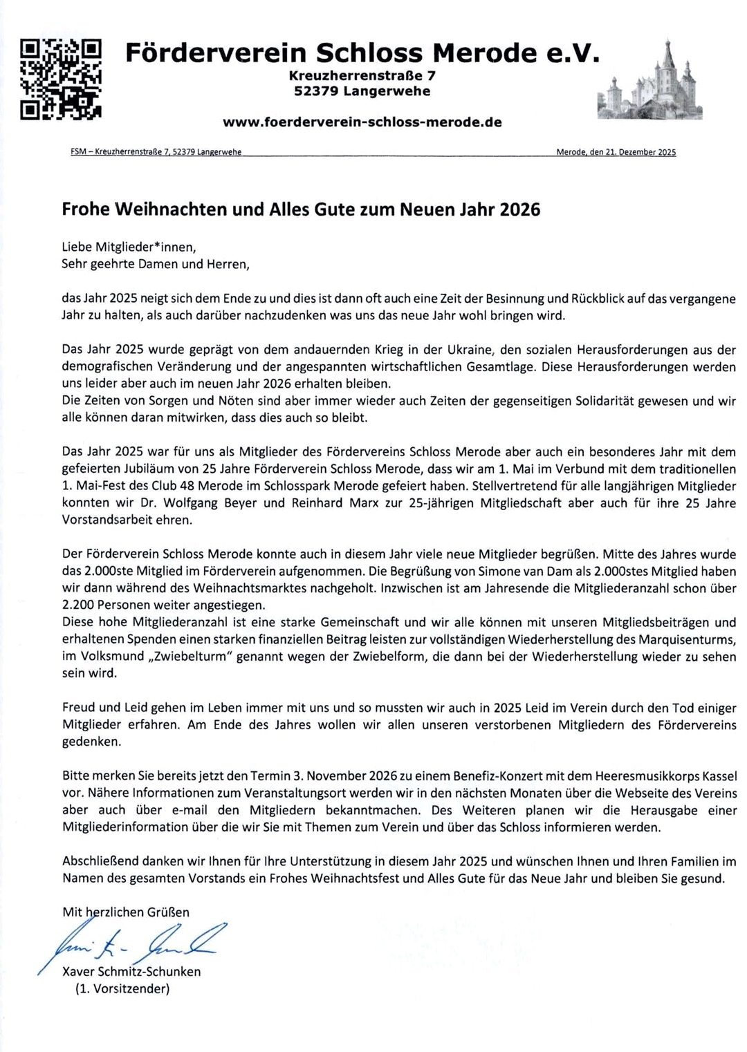 Wir wünschen allen Unterstützern ein gesegnetes Weihnachtsfest!