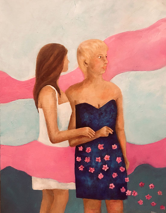 Gemeinsam | Mixed Media auf Leinwand |  70 x 90 cm | 2021