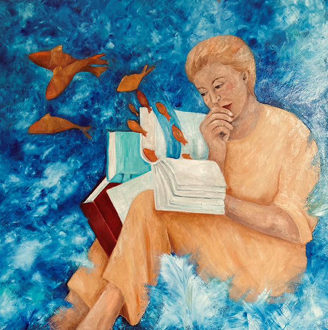 Abgetaucht | Öl auf Leinwand | 80 x 80 cm | 2023 | Privatbesitz