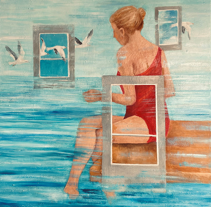 Wasserwelten | Öl auf Leinwand | 80 x 80 cm | 2023
