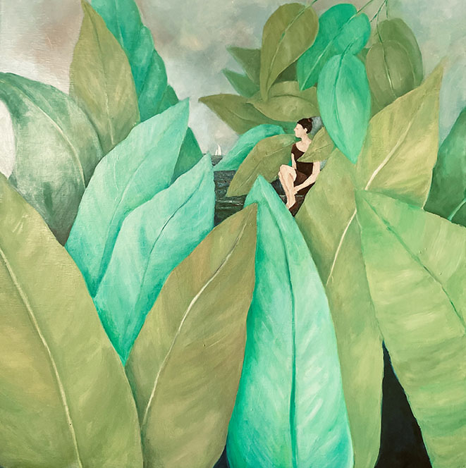 Im Versteck 2  |  Öl auf Leinwand  |  80 x 80 cm  |  2024