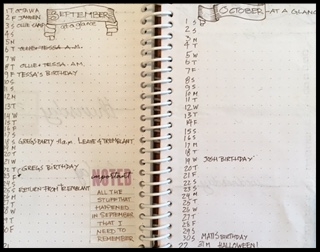 This is a current journal...its an overview of September and October. I really don't use it much. I don't think I will include this in my next one. 