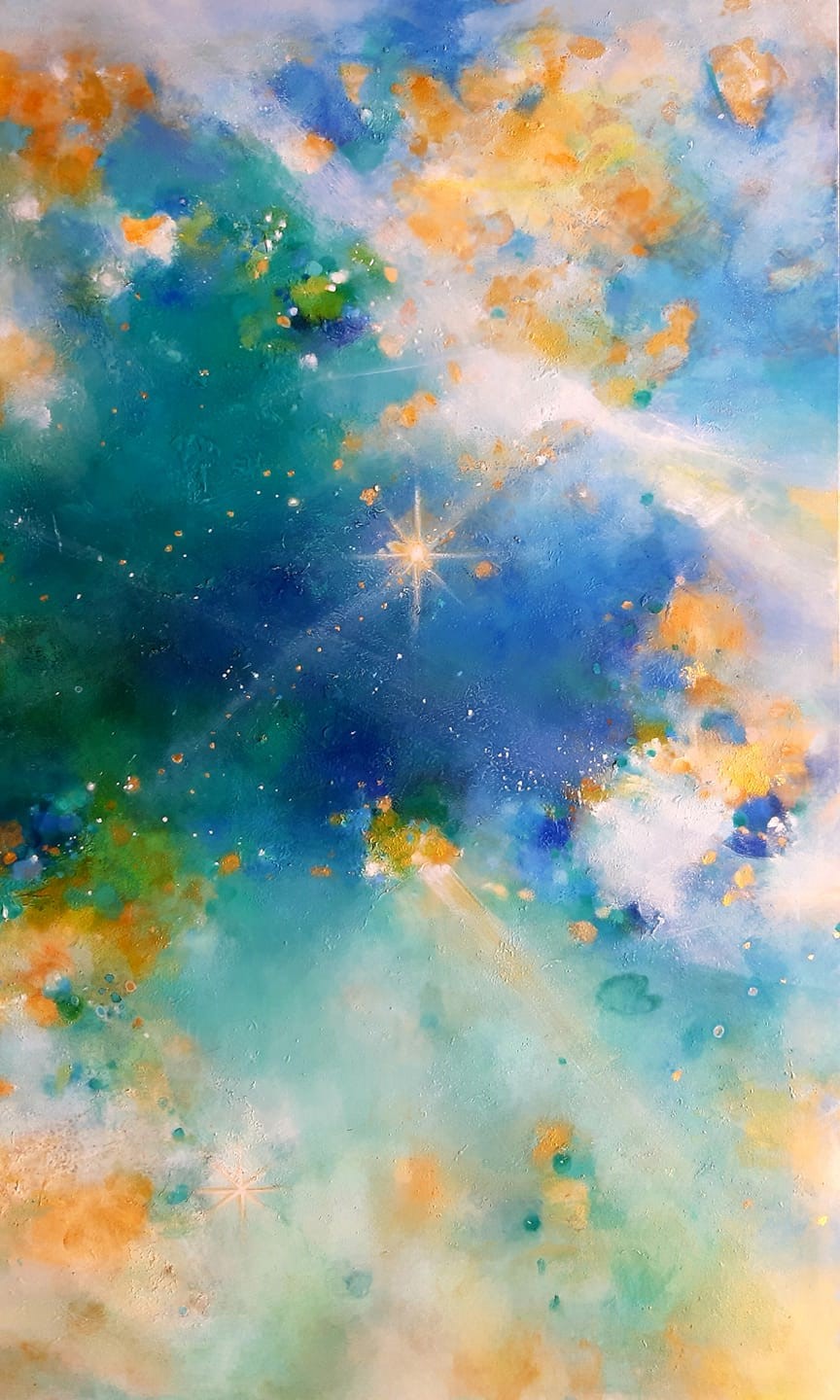 Particolare dell'opera Sogno, acrilico su tela