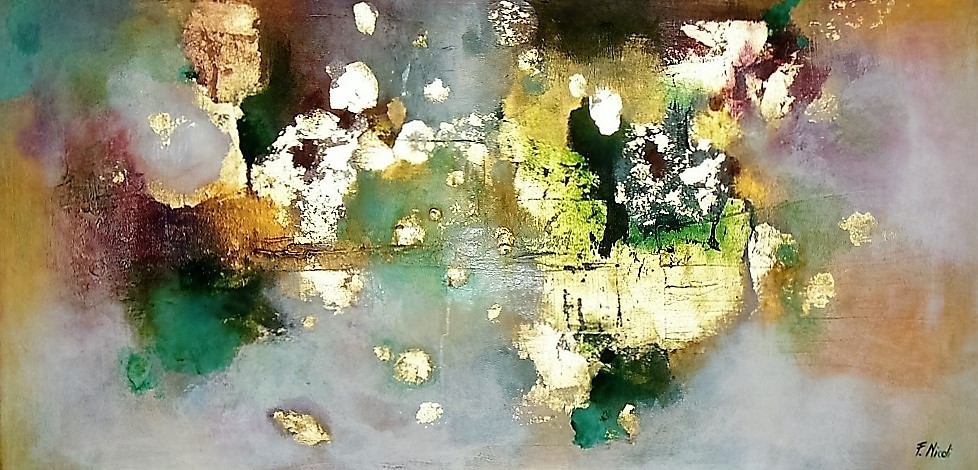 " L'incanto del bosco" Tecnica mista su tela 50x100 cm