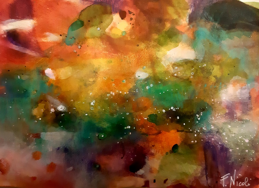 " Tutto quello che sento" Acrilico su carta 20x30 cm