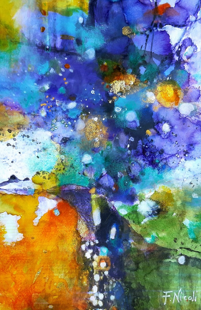 "Mescolanze" Acrilico e inchiostri 50x70 cm Collezione Privata