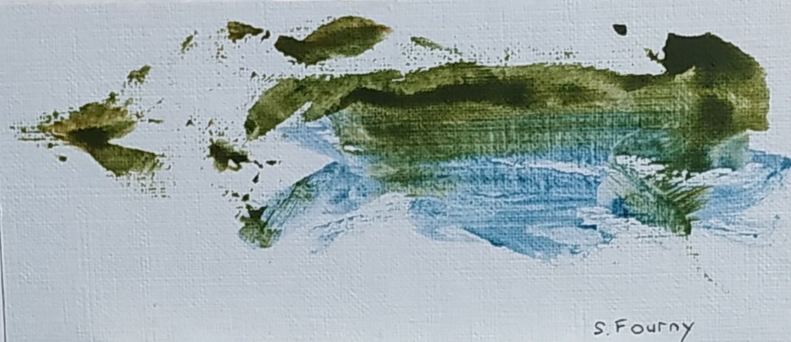 N°41 : 6,5 X 14,5 cm : pigments aquarellés sur papier