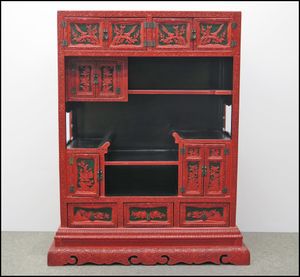 新潟市　買取　石田企画　骨董品　堆朱　家具
