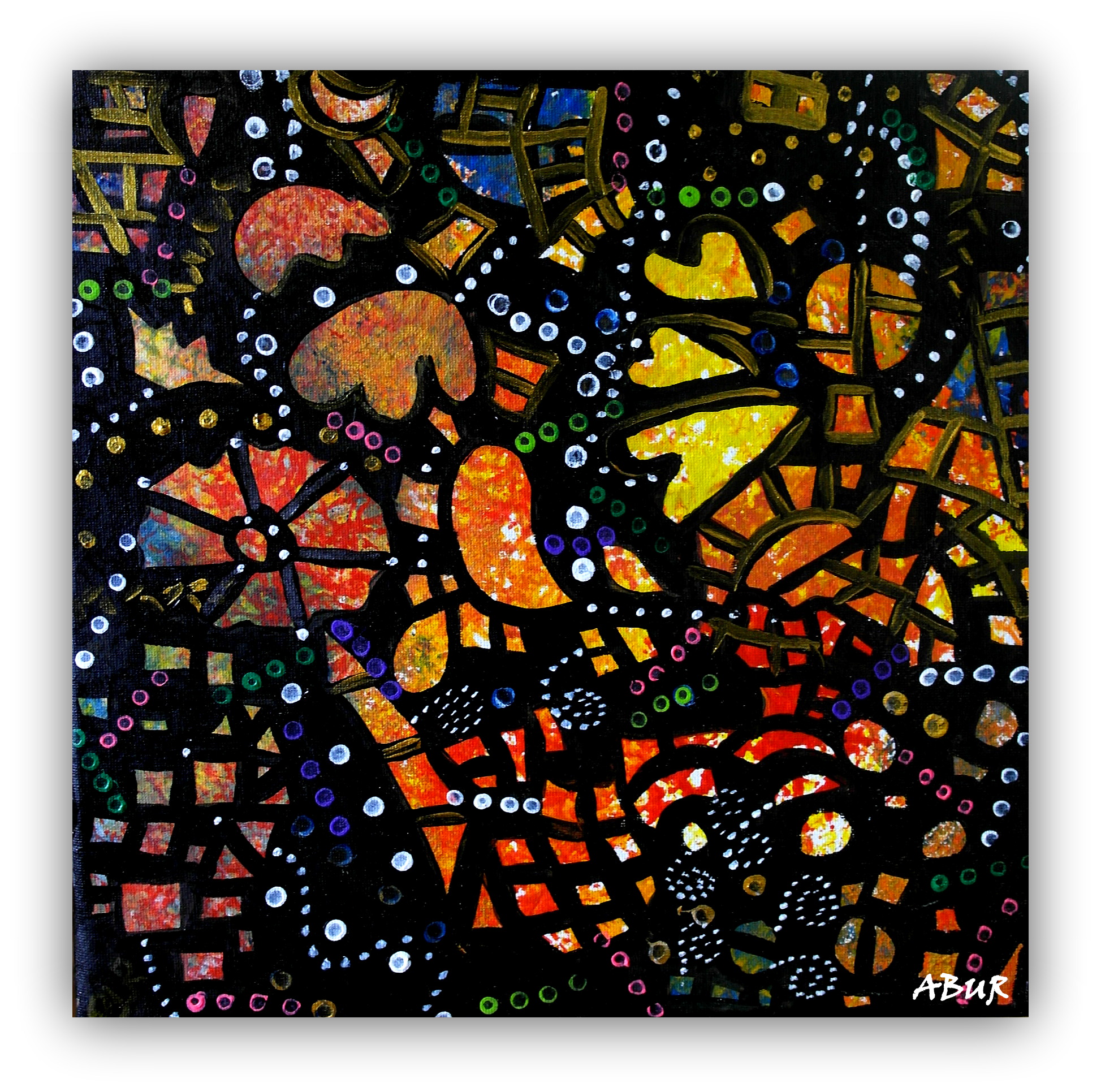 "Mozaika 4" 30x30 cm, akrilas, drobė