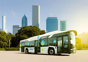 Voith e Bus System - Voith stellt sein neues Antriebssystem für rein elektrisch betriebene Busse vor. Das System besteht aus einem elektrischen Antriebsstrang mit intelligentem, digitalem Flottenmanagement.